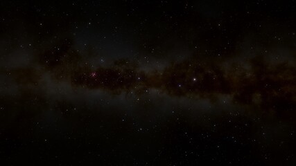 Cosmic landscape, beautiful science fiction wallpaper with endless deep space. 3D render