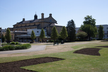 Fototapeta na wymiar The Town Hall and Imperial Gardens in Cheltenham, Gloucestershire, United Kingdom