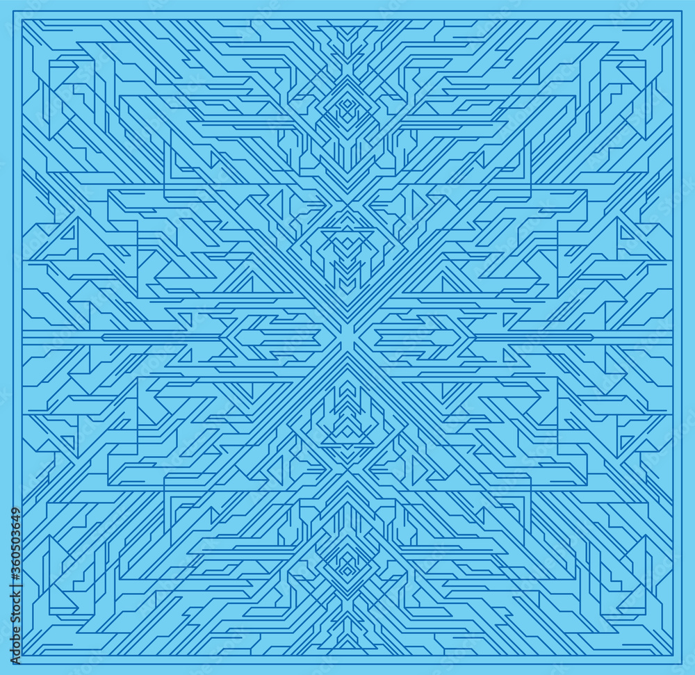 Poster futuristic pattern design in abstract line art style made of geometric shapes. vector illustration.