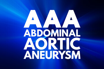 Naklejka na ściany i meble AAA - Abdominal Aortic Aneurysm acronym, medical concept background