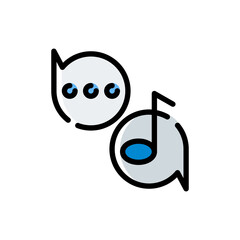 Obraz premium chat about music icon in filled line style isolated on white background. EPS 10