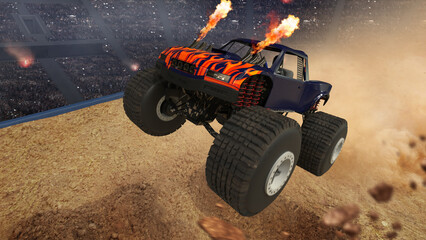 Monster truck on stadium.  © Artur Didyk