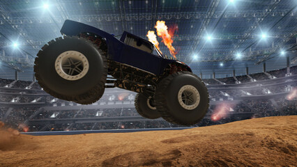Monster truck on stadium.  © Artur Didyk