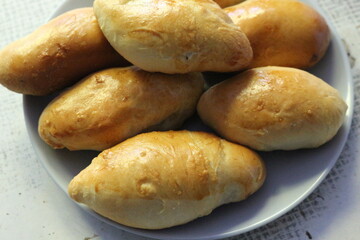
Pies baked at home. They are delicious and fragrant.