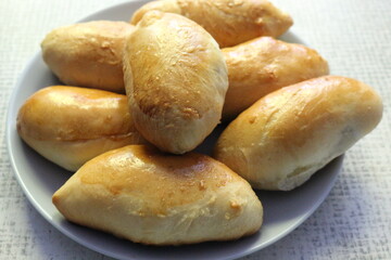 
Pies baked at home. They are delicious and fragrant.