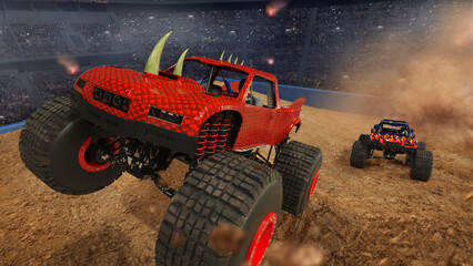 Monster truck on stadium.  © Artur Didyk