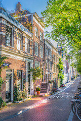 Fototapeta na wymiar Streets of Amsterdam on a sunny bright day.