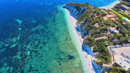 Elba Island, Italy. Amazing aerial view of Padulella Beach near Portoferraio