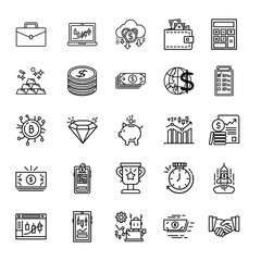 Set of Finance Related Vector Line Icons Vol.2.