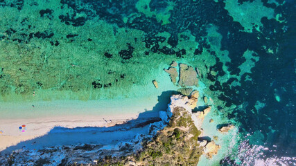 Fototapeta na wymiar Elba Island, Italy. Amazing aerial view of Padulella Beach near Portoferraio