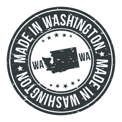 Made in Washington State USA Quality Original Stamp Design Vector Art.