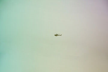 Helicopter on the sky