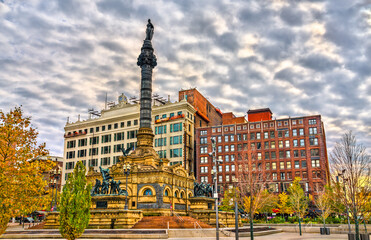 Fototapeta na wymiar Soldiers and Sailors Monument on Public Square in Cleveland, Ohio