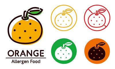 Orange icon / food allergy, allergen