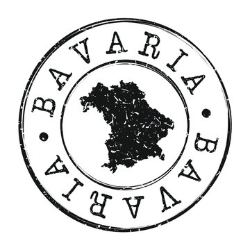 Bavaria Germany Map Postmark. Silhouette Postal Passport. Stamp Round Vector Icon. Vintage Postage Design.