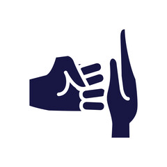 hands fist and palm silhouette style icon