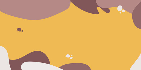 Abstract background vector with natural and floral line arts, Memphis style, Organic shape. Creative pattern with hand drawn shapes. Design background for social media post, cover, print and wallpaper