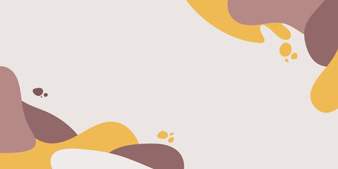 Abstract background vector with natural and floral line arts, Memphis style, Organic shape. Creative pattern with hand drawn shapes. Design background for social media post, cover, print and wallpaper