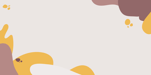 Abstract background vector with natural and floral line arts, Memphis style, Organic shape. Creative pattern with hand drawn shapes. Design background for social media post, cover, print and wallpaper