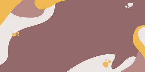 Modern trendy abstract shapes in pastel colors. Scandinavian clean vector design. Brown yellow orange liquid background