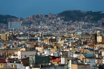 Barcelona city skyline, Spain.