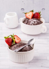 Brownie with strawberry fruit