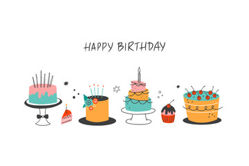 Happy Birthday, greeting card.