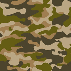 Seamless pattern. Abstract military or hunting camouflage background. Brown, green color. Vector illustration. repeated texture textile for clothes