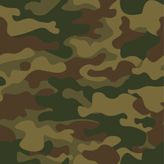 Seamless camouflage pattern. Khaki texture, vector illustration. Camo print background. Abstract military style backdrop