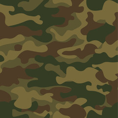 Seamless camouflage pattern. Khaki texture, vector illustration. Camo print background. Abstract military style backdrop