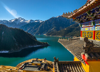 Tianshan Haevenly Lake Tianchi Lake scenic area Xinjiang China 