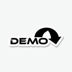 Demo sticker icon isolated on gray background