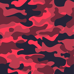 Seamless fashion elite tan red camo pattern vector.Classic clothing style masking camo repeat print. Red, white, brown black colors forest texture. Design element. Vector illustration © lupascoroman