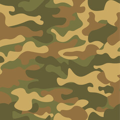 Seamless camouflage pattern. Khaki texture, vector illustration. Camo print background. Abstract military style backdrop for your design