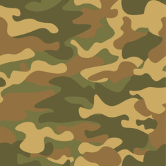 Seamless camouflage pattern. Khaki texture, vector illustration. Camo print background. Abstract military style backdrop for your design