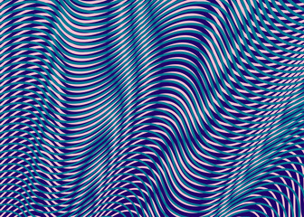 Calm reticulated abstract background with fluid linear texture of optical illusion. Vector mesh blending of lines for digital design web sites, cover book, business card, mobile apps. 
