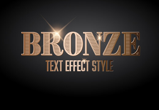 Bronze Metallic Text Effect with Glitter
