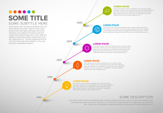Diagonal Droplet Timeline Infographic