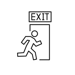 exit line icon, vector simple black illustration
