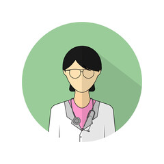 vector illustration of the woman doctor avatar icon