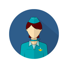 vector illustration of the stewardess avatar icon