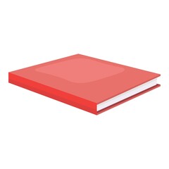 Red Book Isolated On White Illustration of a cartoon standing blank red covered book isolated on white background