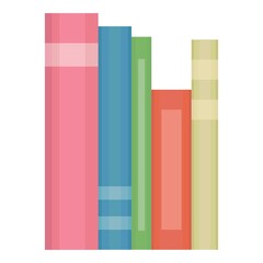 Pile of books in a flat style, isolated on a white background. Stack of books with bookmarks. Concept of learning. Vector illustration