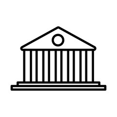 bank building line style icon