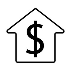 house with dollar symbol line style icon