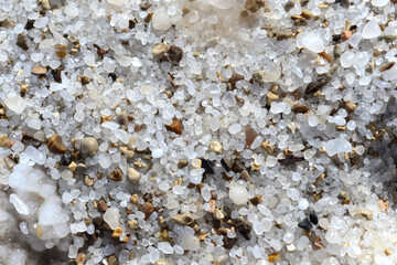 Dead Sea sand salt crystals detailed  close up, natural mineral formation 