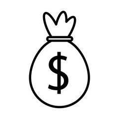 money bag line style icon