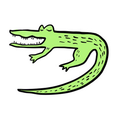 Crocodile Logo abstract friendly funny wild animal zoo Alligator reptile fun Logotype concept icon. Crocodile logo. Abstract crocodile. For cards, posters, stickers and professional design.