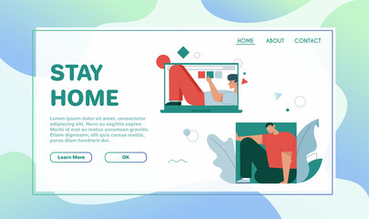 Vector banner of stay home concept, quarantine, homeliness