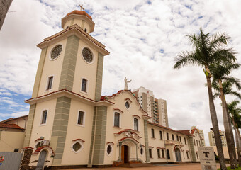 Fototapeta na wymiar Old Catholic Church - Igreja Sao Francisco de Assis - Campo Grande - Mato Grosso do Sul